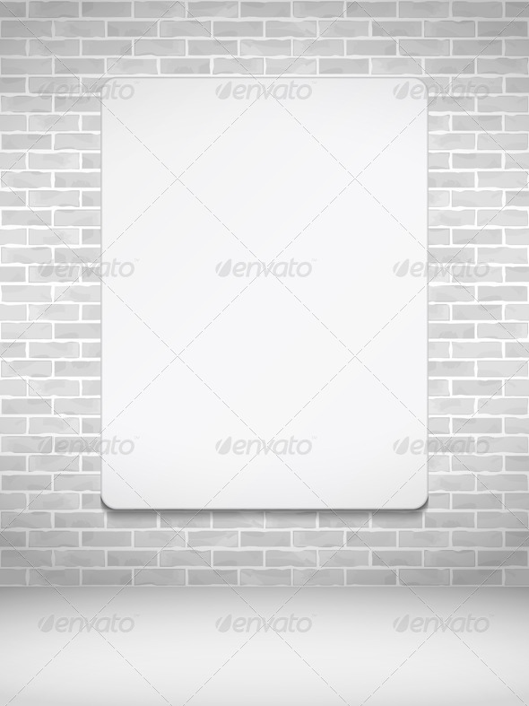 GraphicRiver Vertical Poster on Brick Wall 7711908