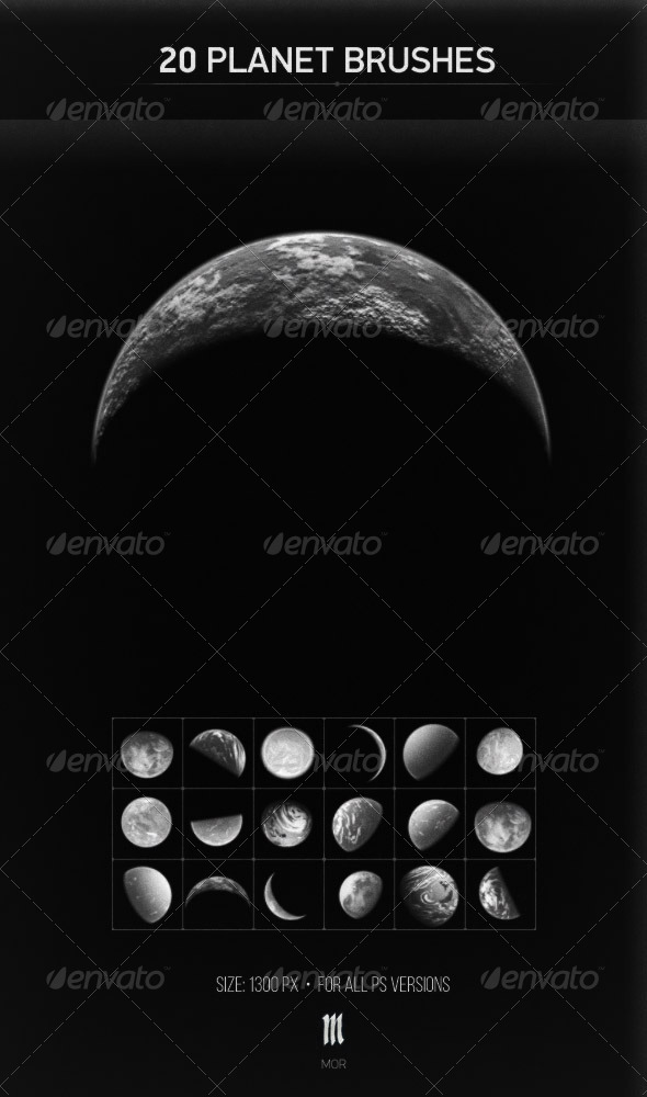 GraphicRiver 20 Planets Brushes 7712189