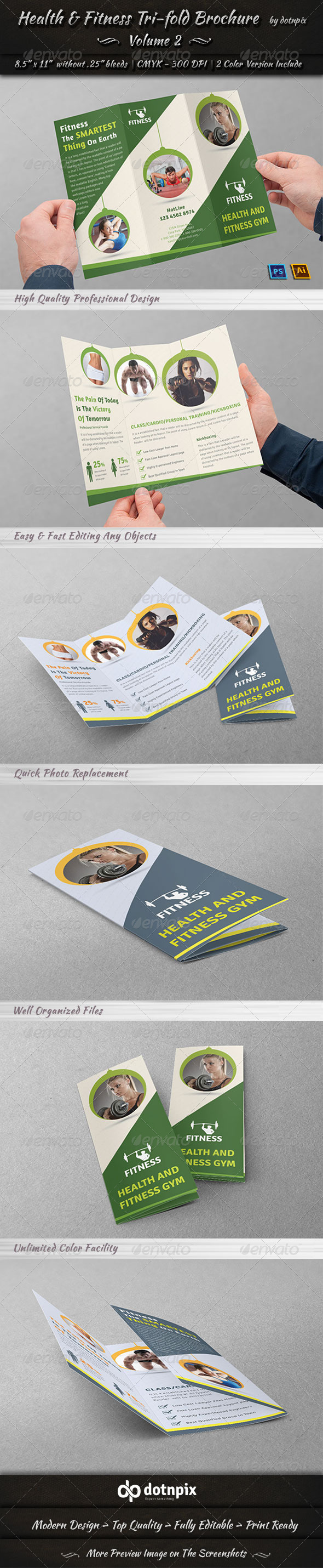 GraphicRiver Health & Fitness Tri-Fold Brochure Volume 2 7720620 GraphicRiver Health & Fitness Tri-Fold Brochure Volume 2 7720620