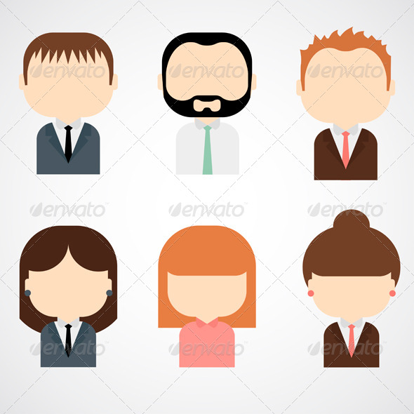 GraphicRiver Set of Colorful Business People Icons 7720639