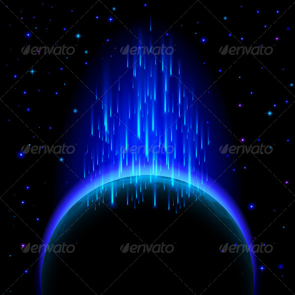 GraphicRiver Dark Planet with Star Shower 7720643