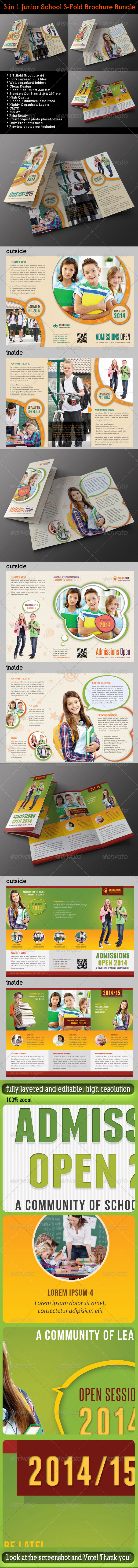 GraphicRiver 3 in 1 Junior School Promotion Brochure Bundle 01 7721129 GraphicRiver 3 in 1 Junior School Promotion Brochure Bundle 01 7721129