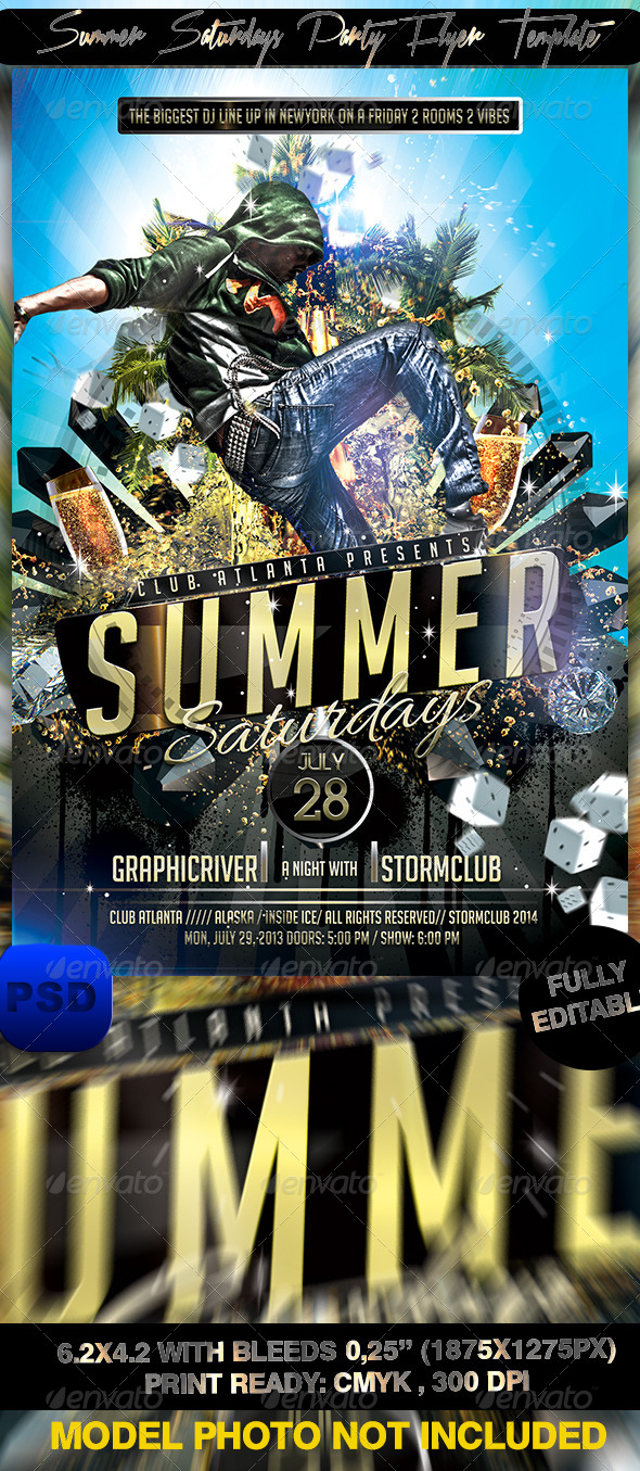 GraphicRiver Summer Saturdays Party Flyer Template 7688935