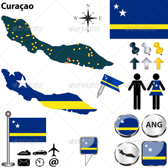 GraphicRiver Map of Curacao 7722007