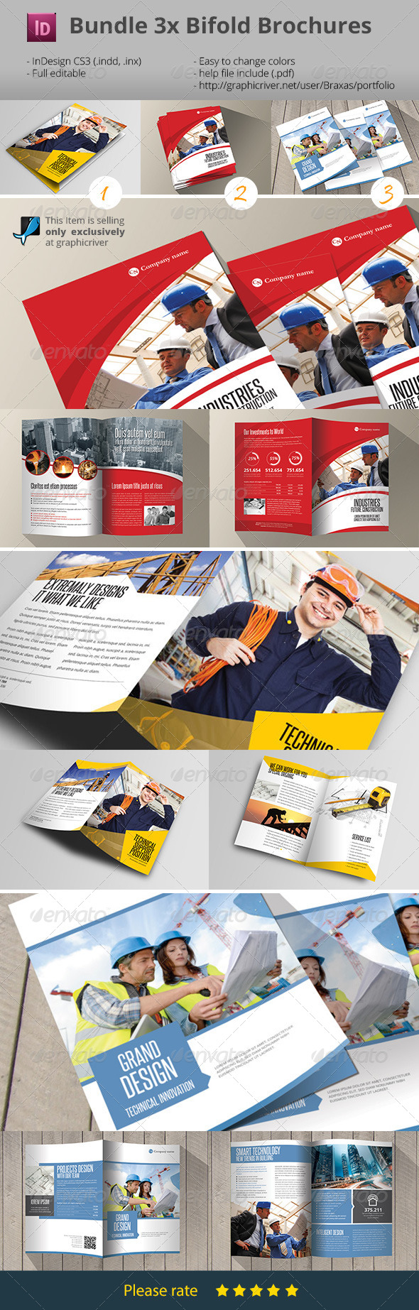 GraphicRiver 3x Brochure Bifold Bundle 7722581 GraphicRiver 3x Brochure Bifold Bundle 7722581