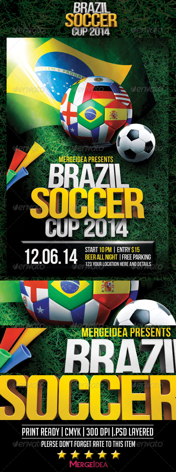 GraphicRiver Brazil Soccer World Cup Flyer 7722045 GraphicRiver Brazil Soccer World Cup Flyer 7722045