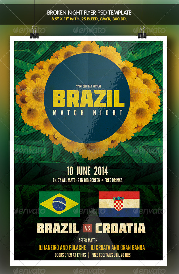 GraphicRiver Brazil Match Party 2 Brazil 14 Flyer 7767698 GraphicRiver Brazil Match Party 2 Brazil 14 Flyer 7767698