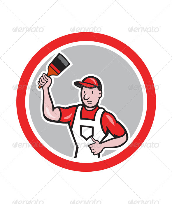 GraphicRiver House Painter Holding Paintbrush Circle Cartoon 7780004 GraphicRiver House Painter Holding Paintbrush Circle Cartoon 7780004