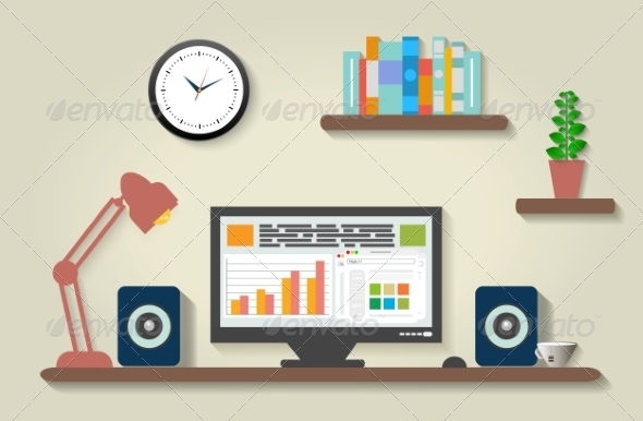 GraphicRiver Modern Office Interior with Designer Desktop 7789855 GraphicRiver Modern Office Interior with Designer Desktop 7789855