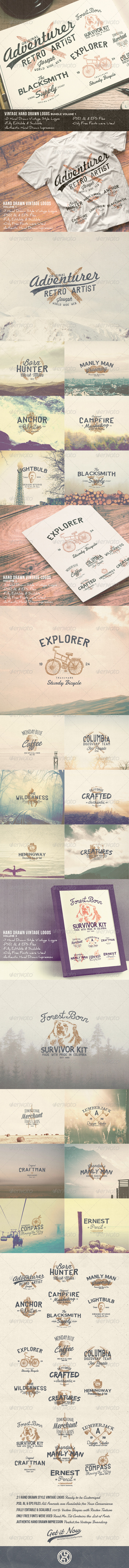 GraphicRiver 21 Hand Drawn Vintage Logos Bundle Volume 1 7781741 GraphicRiver 21 Hand Drawn Vintage Logos Bundle Volume 1 7781741