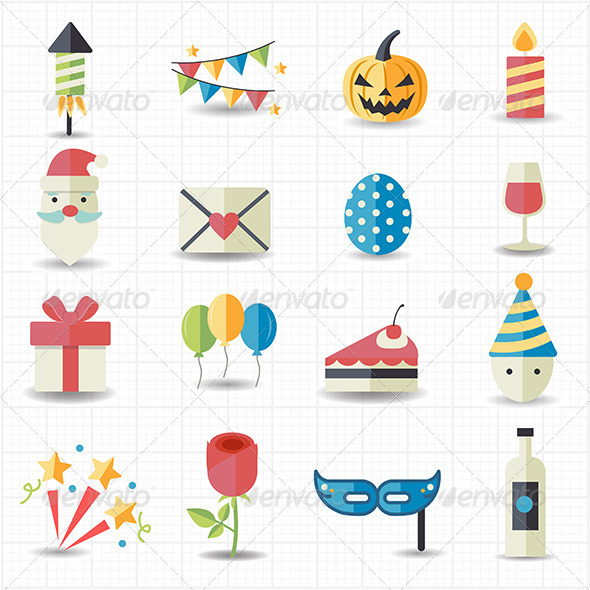 GraphicRiver Celebration and Party Icons 7798320 GraphicRiver Celebration and Party Icons 7798320