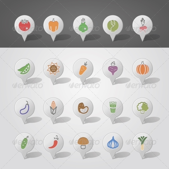 GraphicRiver Vegetables Mapping Pins Icons 7799056 GraphicRiver Vegetables Mapping Pins Icons 7799056