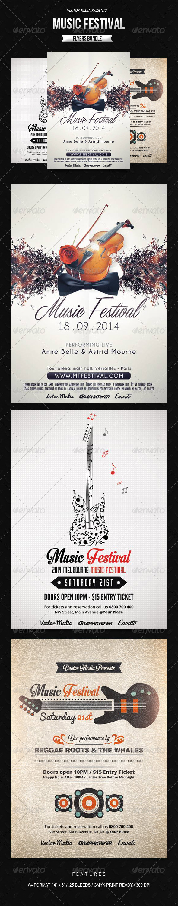 GraphicRiver Music Festival Flyers Bundle 7805758 GraphicRiver Music Festival Flyers Bundle 7805758
