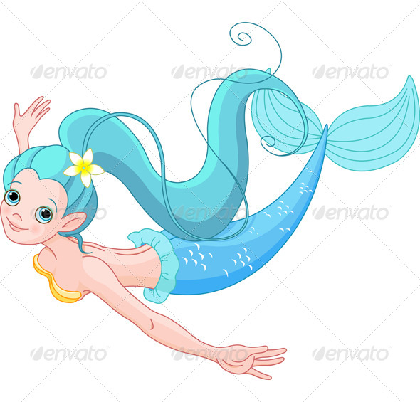 GraphicRiver Cute Mermaid Swimming 7807276 GraphicRiver Cute Mermaid Swimming 7807276