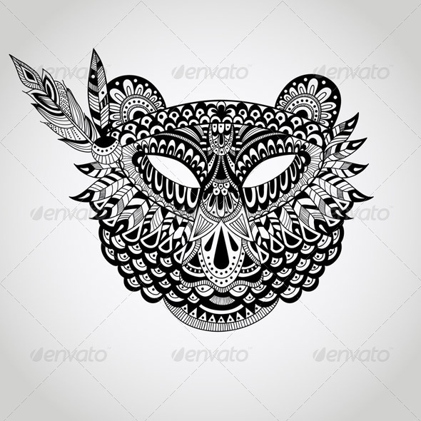 GraphicRiver American Indian Mask of Bear 7811504 GraphicRiver American Indian Mask of Bear 7811504