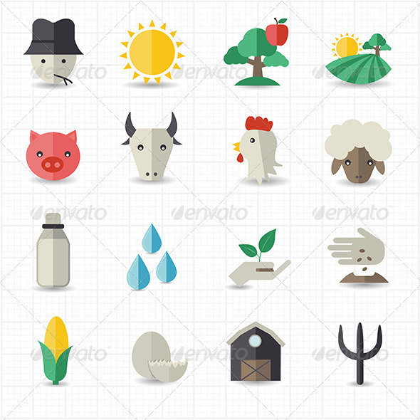 GraphicRiver Farm Icons Set 7813722 GraphicRiver Farm Icons Set 7813722