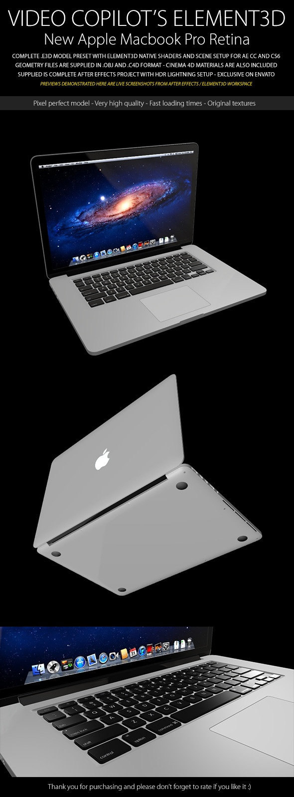 3DOcean Element3D Apple Macbook Pro Retina 7814495 3DOcean Element3D Apple Macbook Pro Retina 7814495
