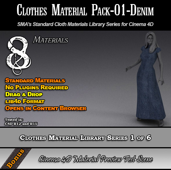 3DOcean Standard Clothes Material Pack-01-Denim for C4D 7824331 3DOcean Standard Clothes Material Pack-01-Denim for C4D 7824331