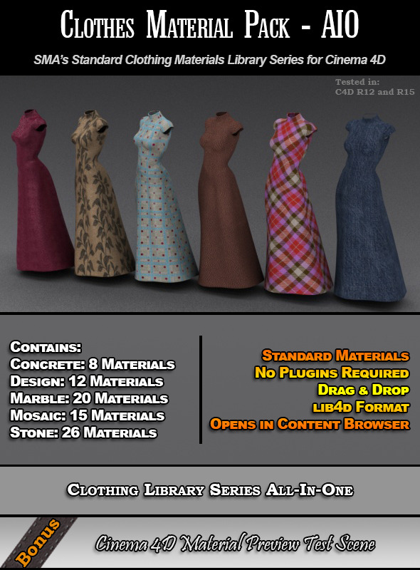 3DOcean Standard Clothes Material Pack-AIO for Cinema 4D 7824453 3DOcean Standard Clothes Material Pack-AIO for Cinema 4D 7824453
