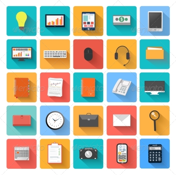 GraphicRiver Set of Office and Business Work Icons 7830436 GraphicRiver Set of Office and Business Work Icons 7830436