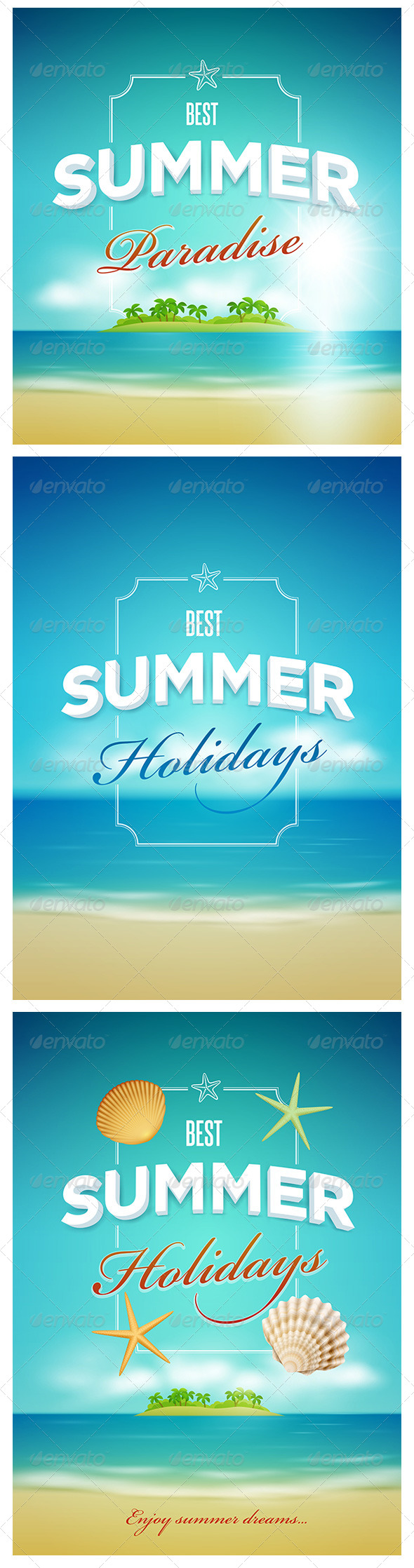 GraphicRiver Summer Poster Design Set 7830475