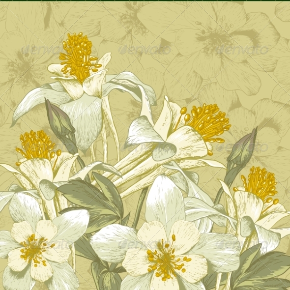 GraphicRiver Beautiful Background with White Flowers 7837160 GraphicRiver Beautiful Background with White Flowers 7837160