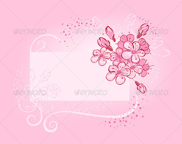 GraphicRiver Banner with Flowering Cherry 7808836