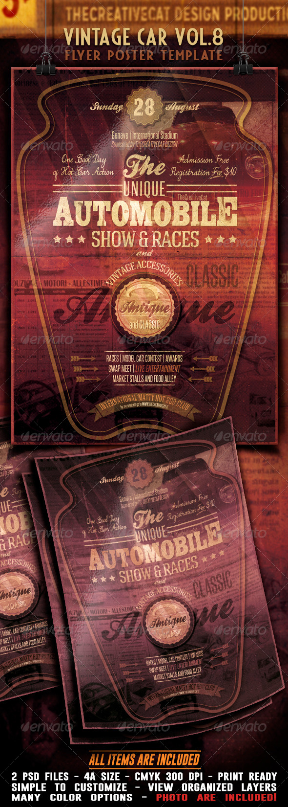 GraphicRiver Vintage Car Flyer Poster Vol 8 7817985 GraphicRiver Vintage Car Flyer Poster Vol 8 7817985