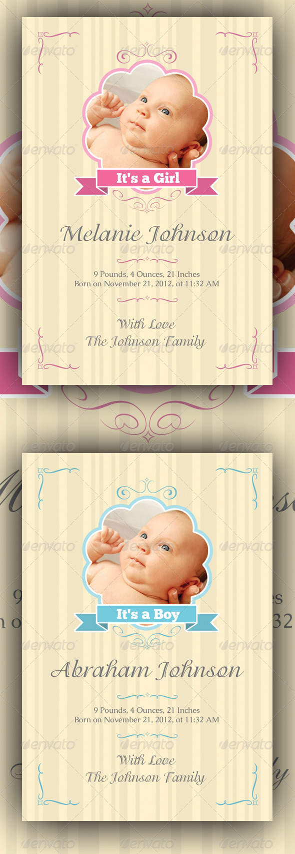 GraphicRiver Baby Announcement Cards v1 787734 GraphicRiver Baby Announcement Cards v1 787734