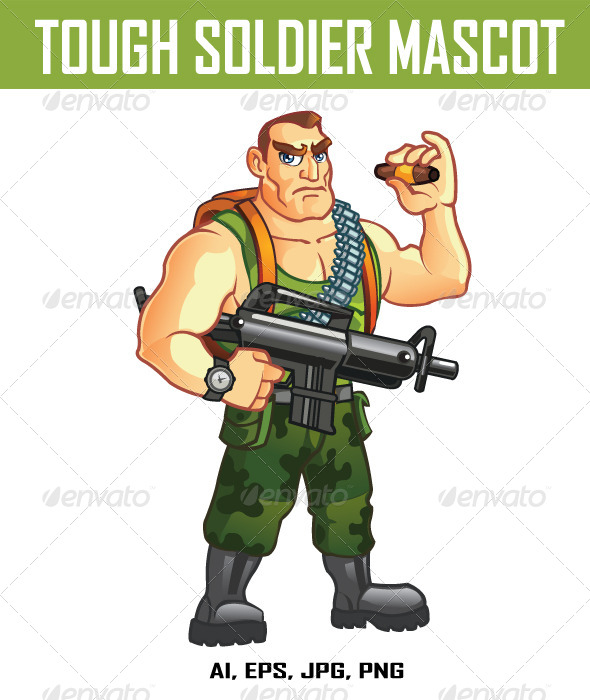GraphicRiver Tough Soldier Mascot 7973412