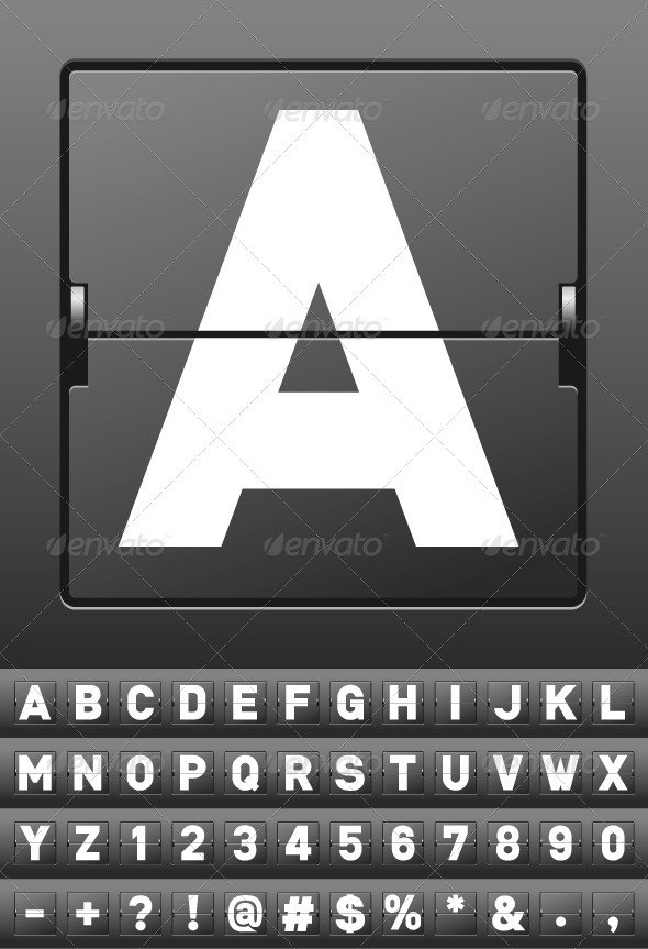 GraphicRiver Vector Mechanical Scoreboard Alphabet 843413 GraphicRiver Vector Mechanical Scoreboard Alphabet 843413